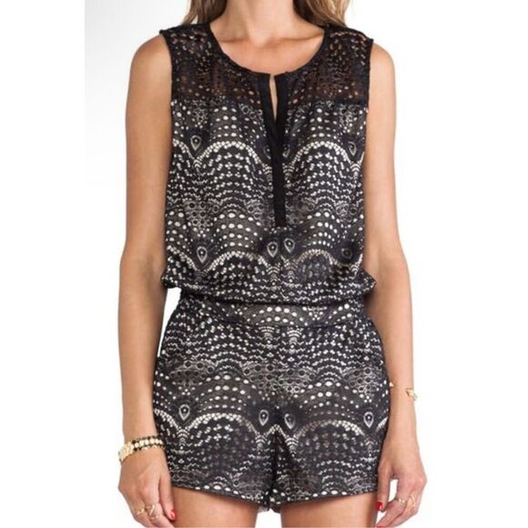 Twelfth Street by Cynthia Vincent Lace Romper S Silk Trim MSRP $398 - Picture 2 of 14